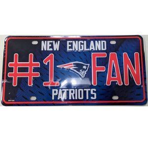 🆕🏈 NEW ENGLAND PATRIOTS ALUMINUM #1 FAN LICENSE PLATE -NFL - UNISEX